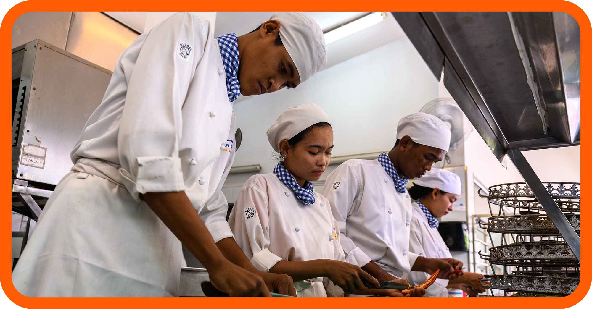 Young chefs in training at Sala Baï
